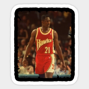 Dominique Wilkins - Vintage Design Of Basketball Sticker